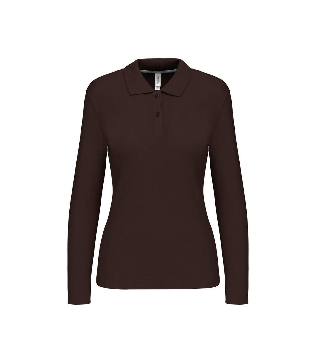 Polo manches longues - Femme - K244 - marron chocolat