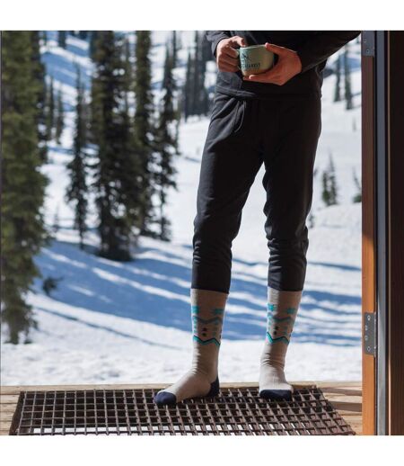 Heat Holders - 3 Paires Chaussettes Ski Genou Zigzag Rayées Talon et Pointe