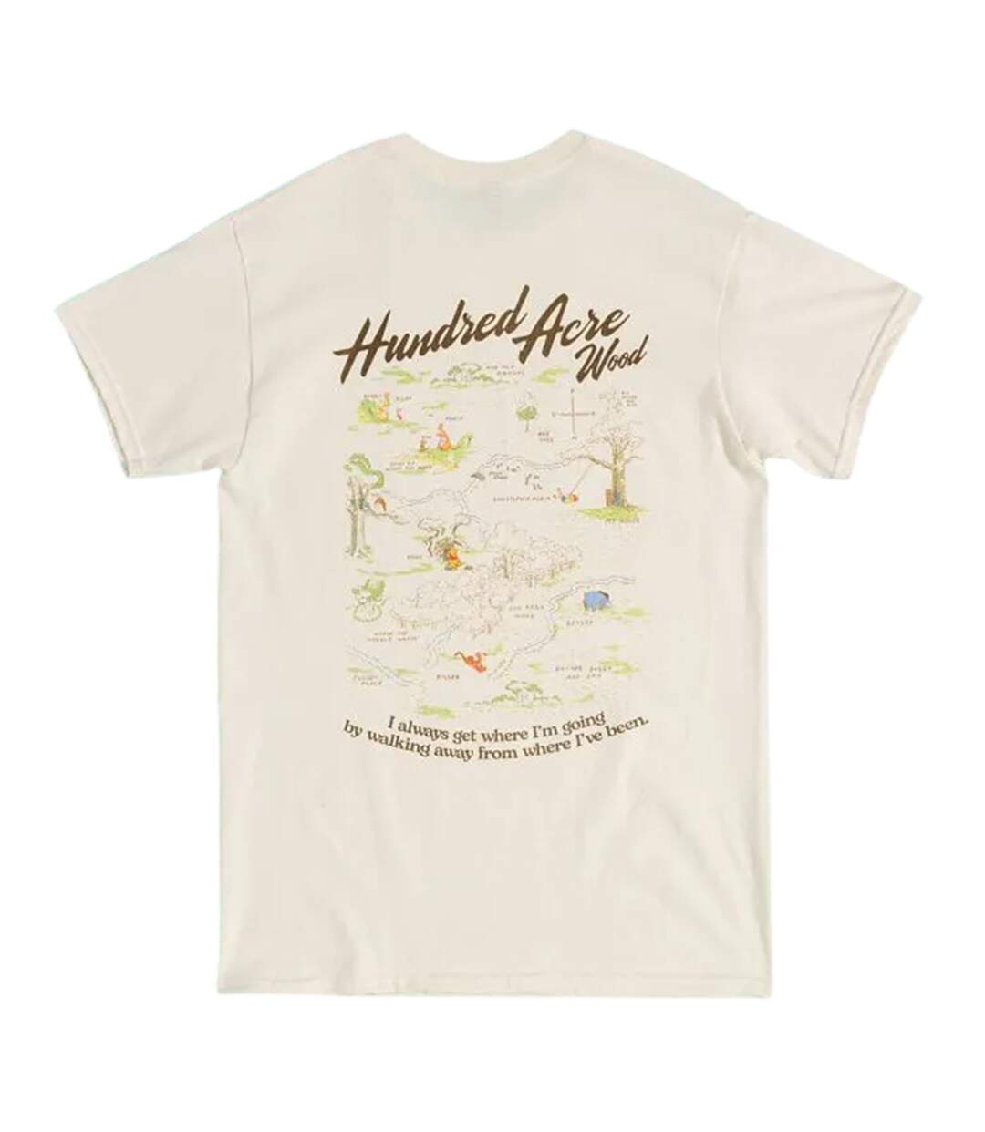T-shirt Motif/style Pour Carte Hundred Acre Wood Adulte Naturel Winnie The Pooh-3