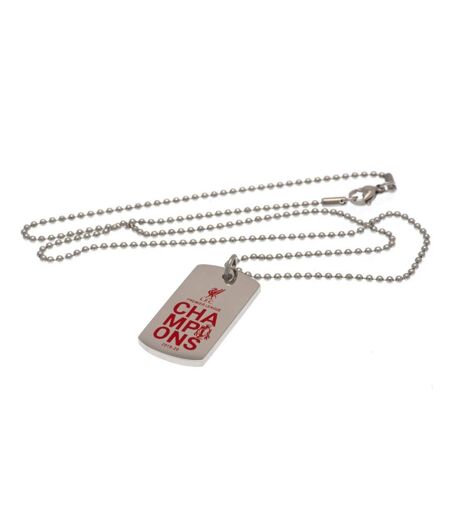 Liverpool FC Premier League Champions Engraved Dog Tag (Silver/Red) (One Size) - UTTA6502