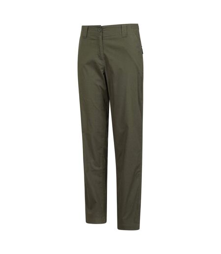Womens/ladies coastal stretch regular trousers khaki green Mountain Warehouse