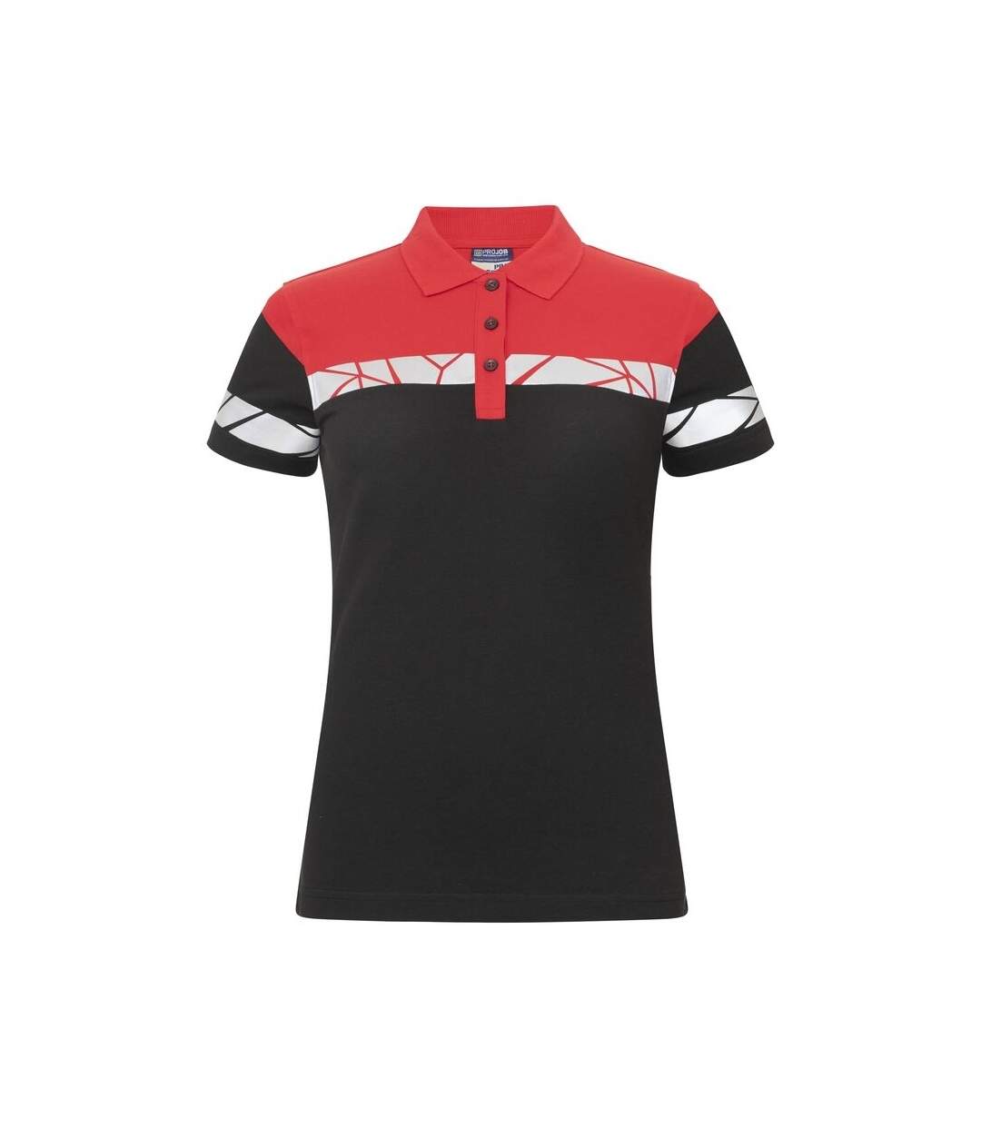 Polo Progression Femme Noir Rouge Projob-1