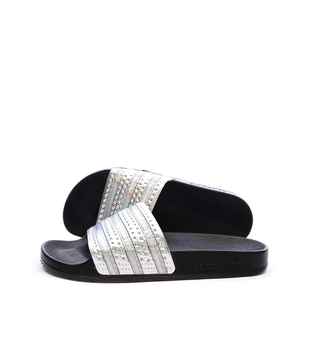Claquettes noires/argent femme adidas adilette-1
