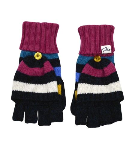 Ensemble Bonnet, Gants Et Écharpe Motif/style Contrasté Sage Femme Noir Bleu Rose Lazy Jacks