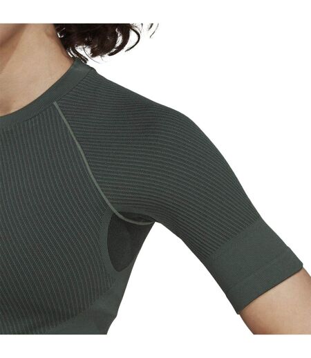 Haut Court Aeroknit Femme Vert Noir Adidas