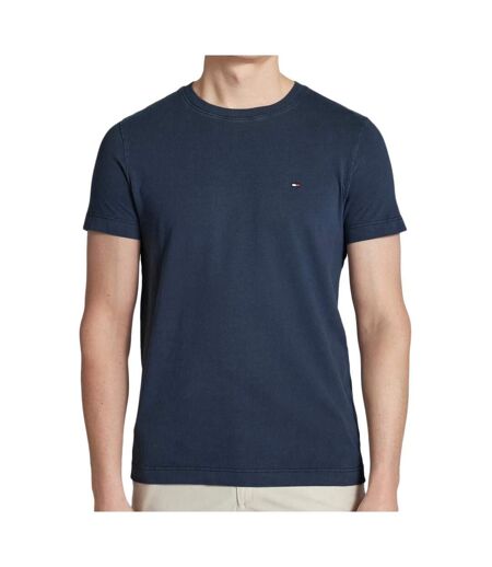 T-shirt Marine Homme Tommy Hilfiger Garment Dye Chest - M