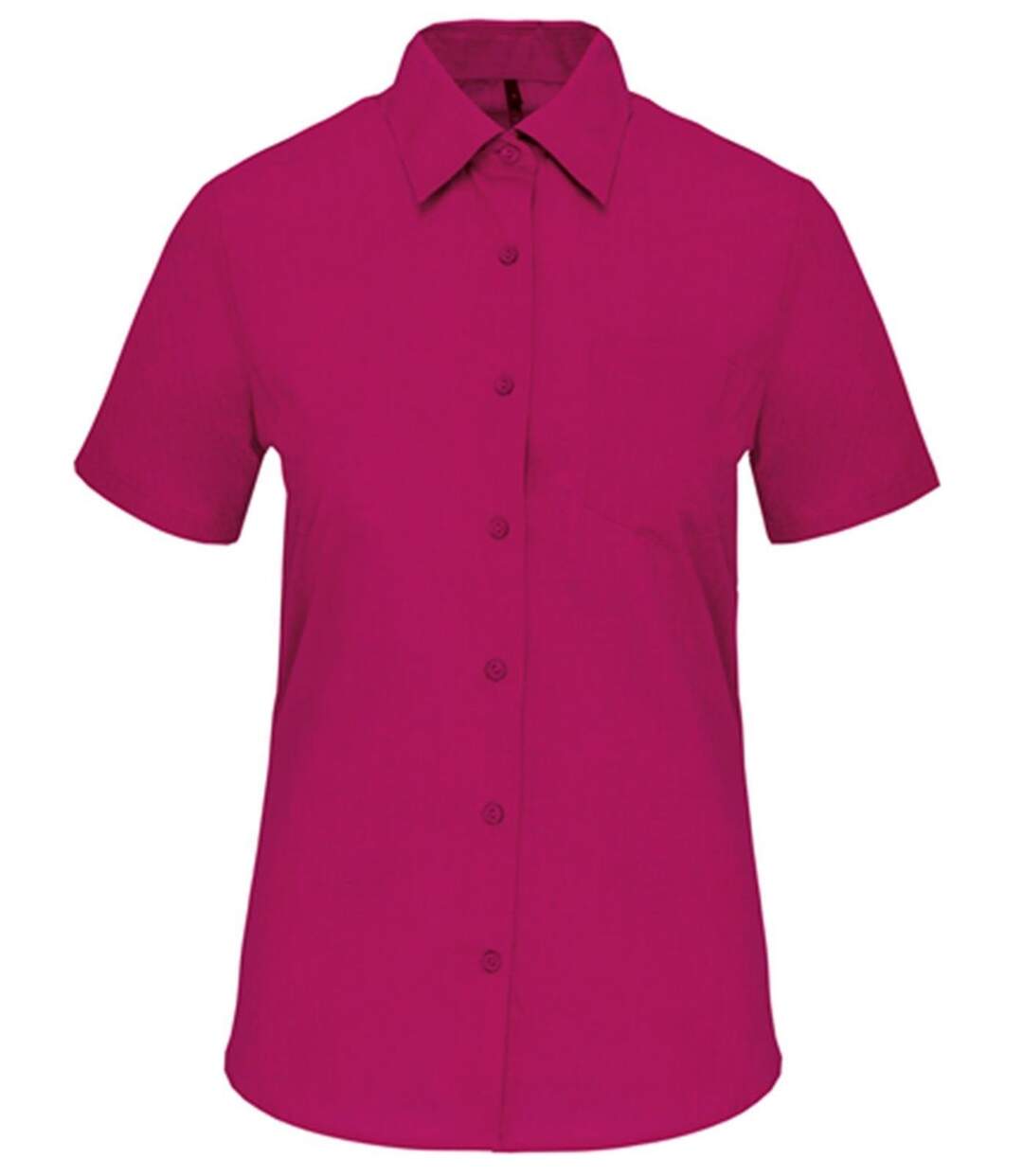 Chemise popeline manches courtes - Femme - K548 - rose fuchsia-2