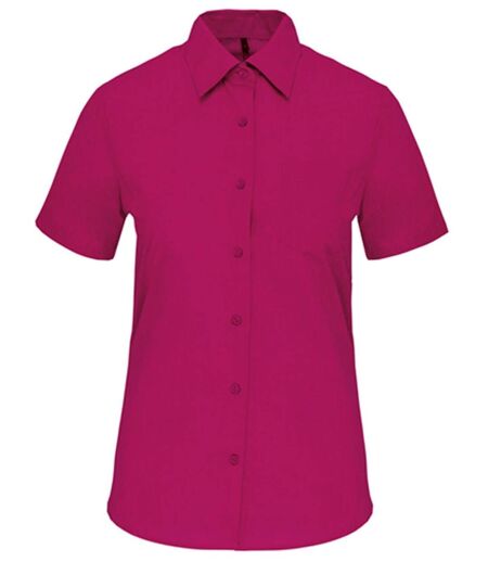 Chemise popeline manches courtes - Femme - K548 - rose fuchsia