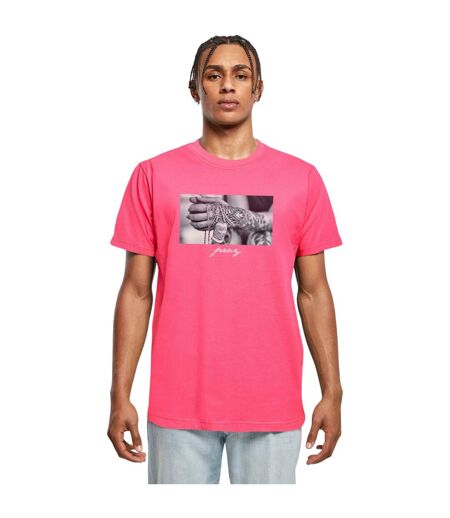 T-shirt Motif/style Mains Jointes En Prière Homme Rose Vif Mister Tee