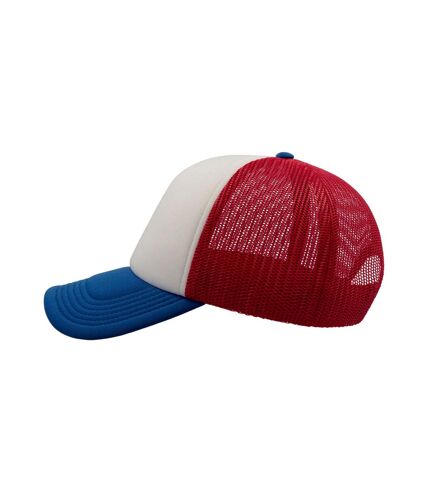 Atlantis Rapper 5 Panel Trucker Cap (White/Red/Royal) - UTAB207