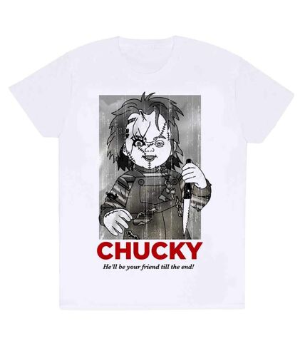 Childs Play Unisex Adult Friends Till The End T-Shirt (White)