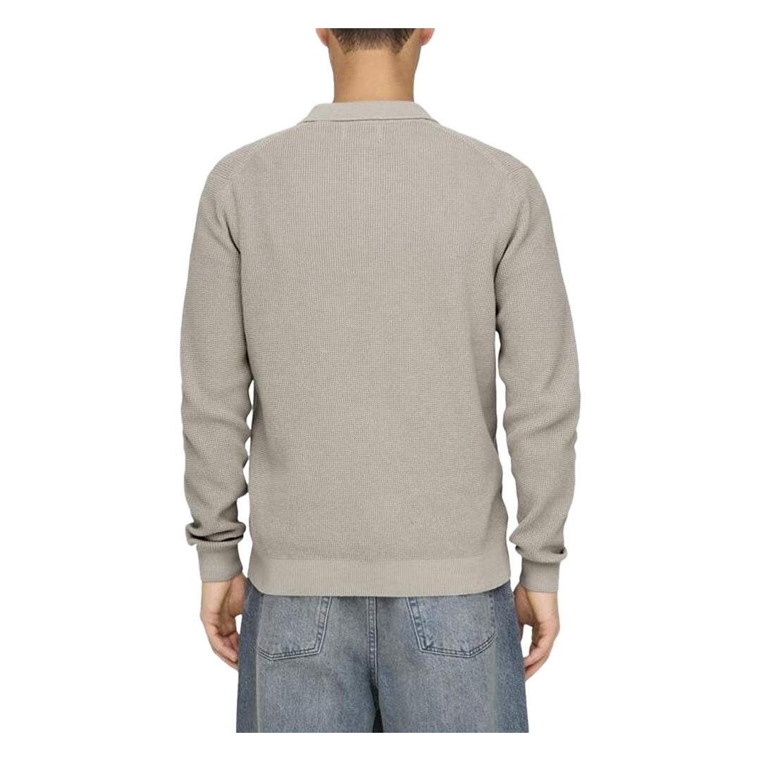 Pull 1/4 Zip Beige Homme Only & Sons Matteo - L-2