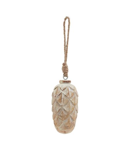 Antique pine cone bauble 13cm x 6cm x 6cm brown Hill Interiors