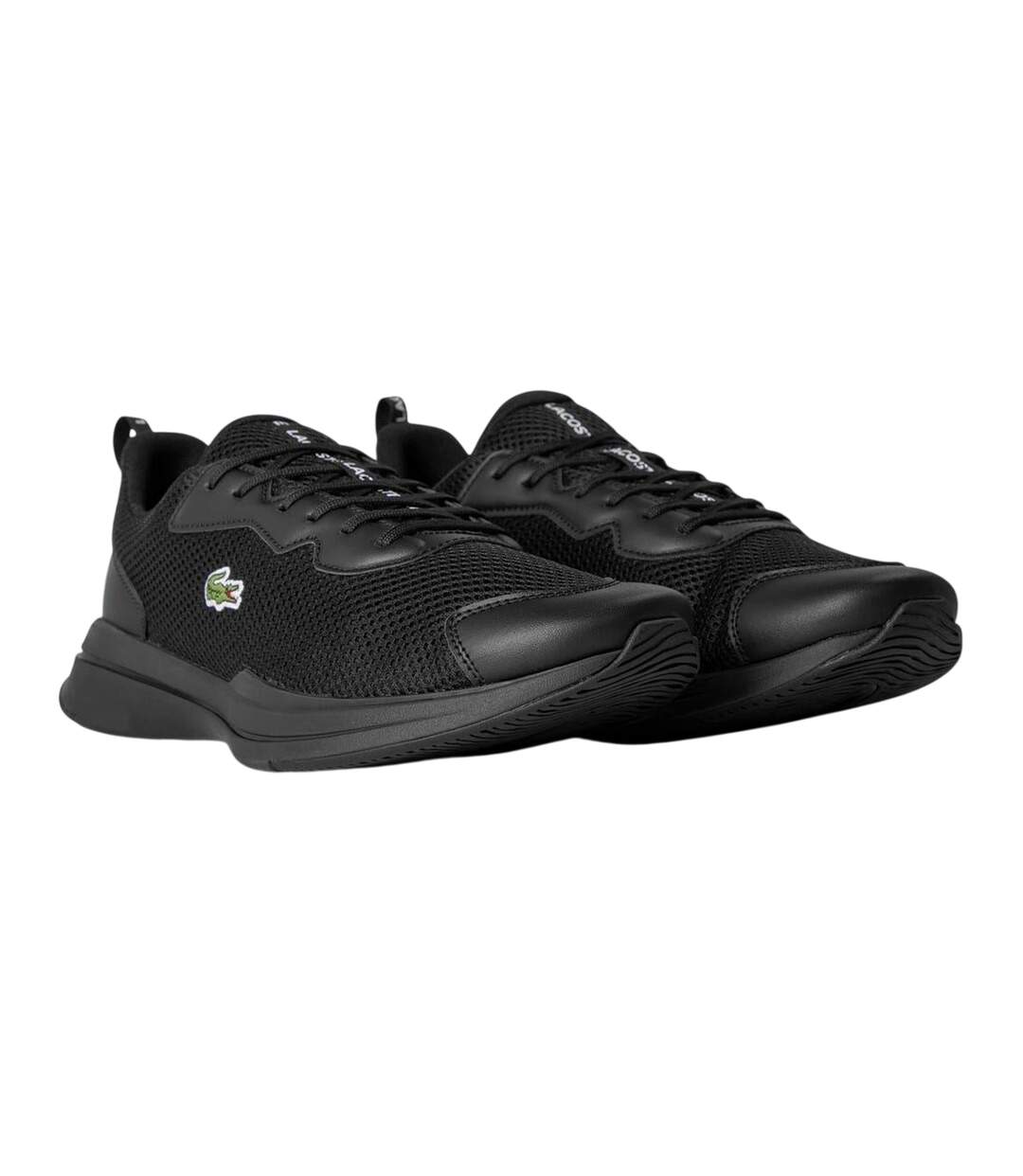 Mens Neo Runbase Leather Trainers Black Lacoste-1