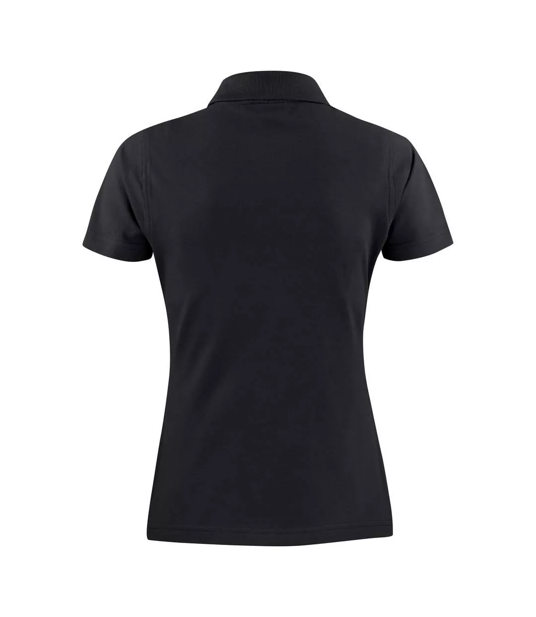 Womens/ladies Surf Light Melange Polo Shirt Black Printer-3