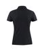 Womens/ladies Surf Light Melange Polo Shirt Black Printer-3