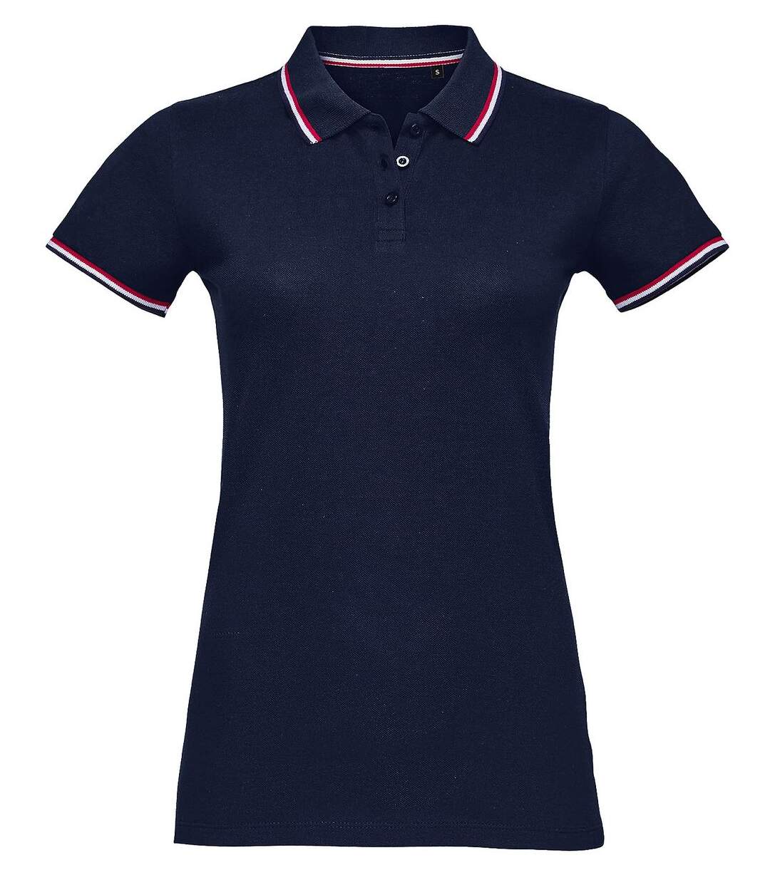 Polo homme liseret bleu blanc rouge - 02950 - bleu marine-1