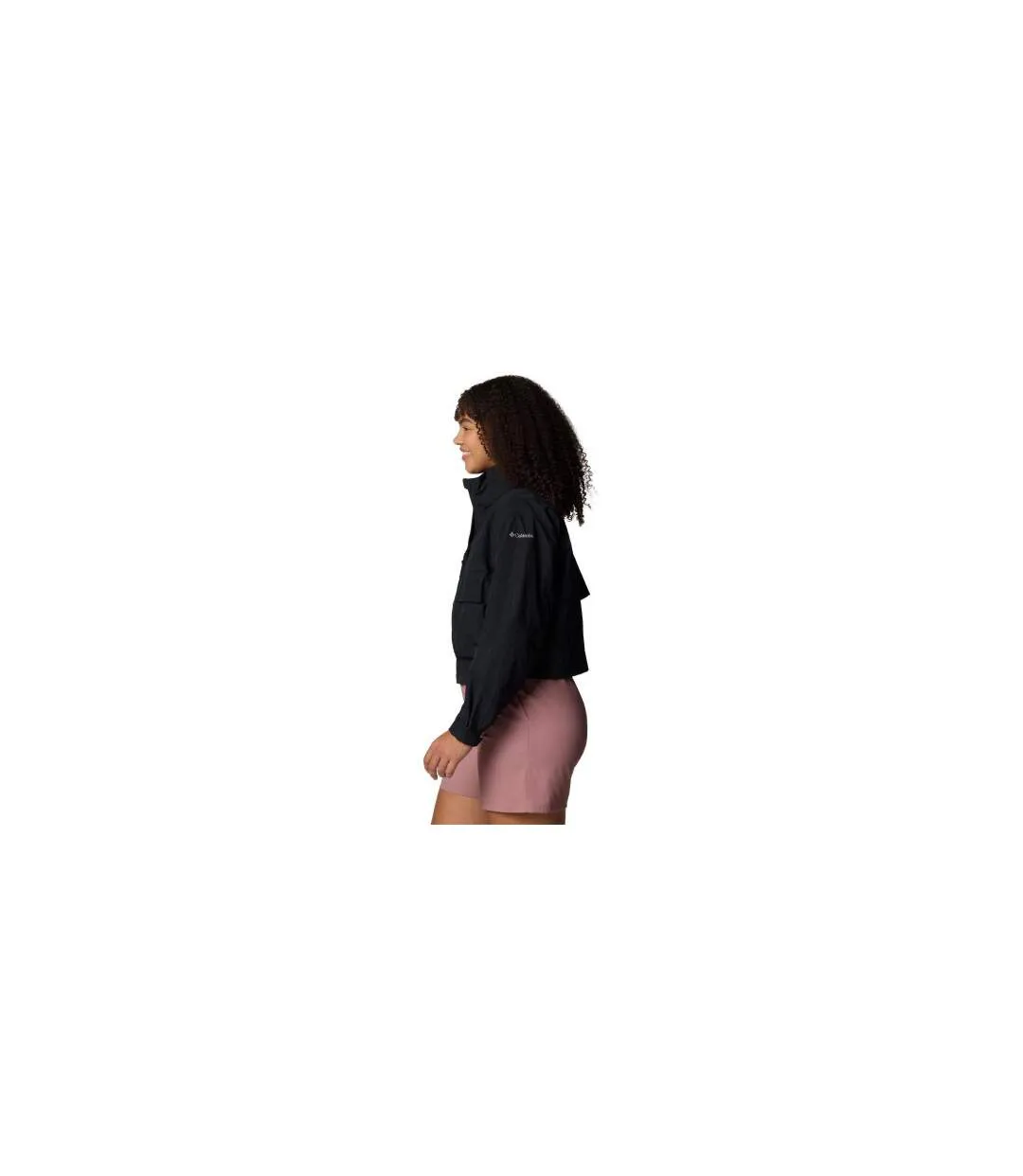 Womens/ladies Paracutie Plain Nylon Windbreaker Black Columbia-1