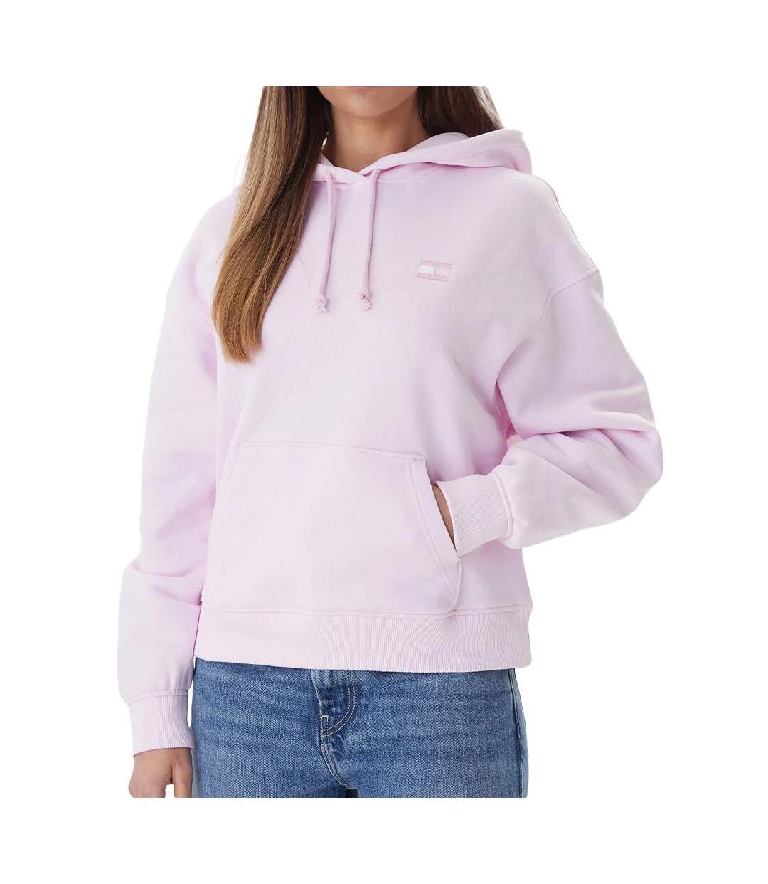 Sweat rose femme tommy hilfiger badges-1