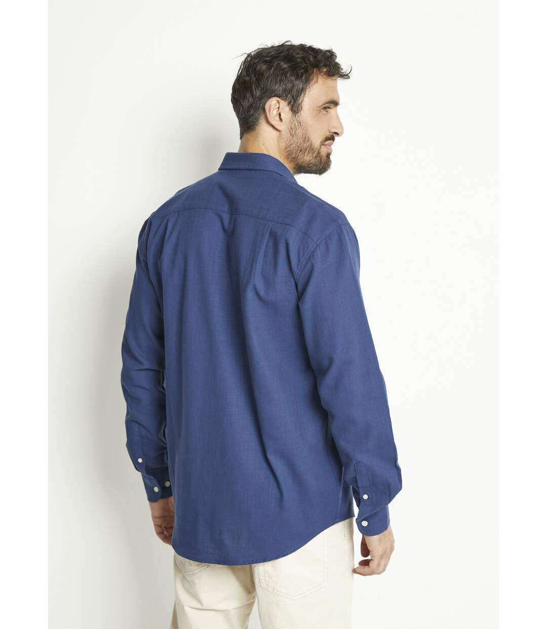 Chemise manches longues uni ou carreaux coton-2