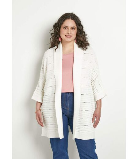 Gilet long ajouré coupe confort