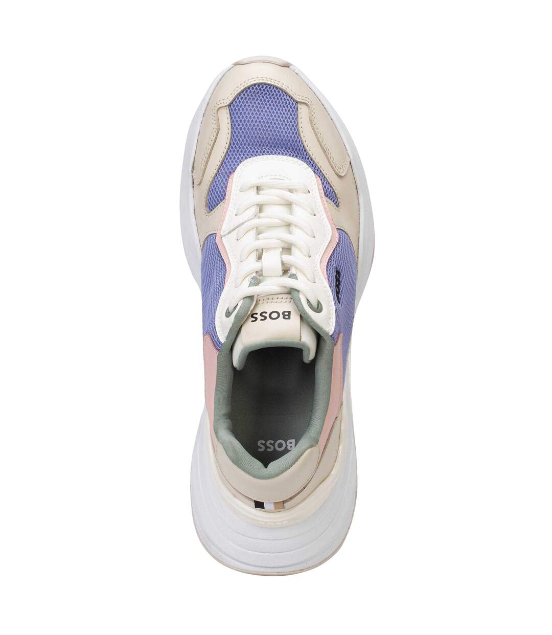 Womens/ladies Noa Leather Running Trainers Purple Boss-2