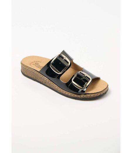 Mules compensées à boucles réglables
