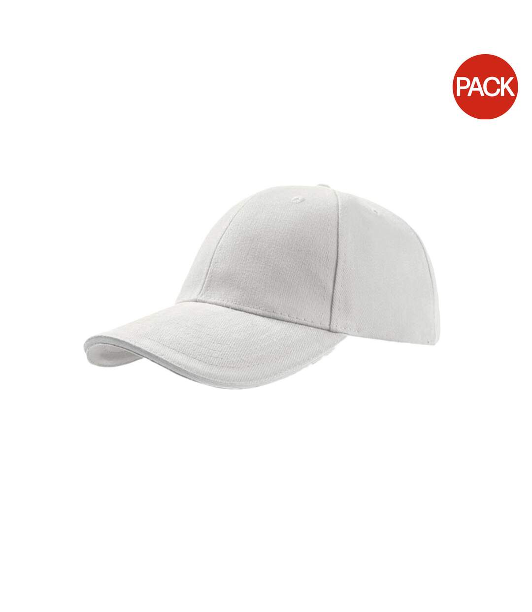 Lot de 2  casquettes en coton épais adulte blanc Atlantis-1