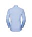 Russell Collection Mens Long Sleeve Contrast Herringbone Shirt (Light Blue/Mid Blue)