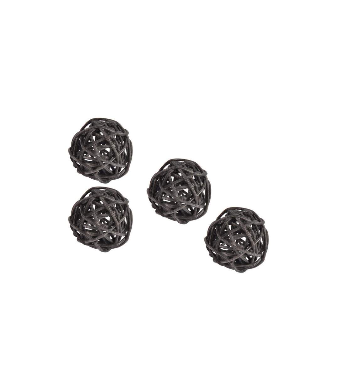 Lot de 10 Boules Décoratives Rotin 3cm Gris-1