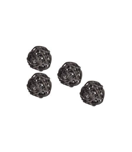 Lot de 10 Boules Décoratives Rotin 3cm Gris