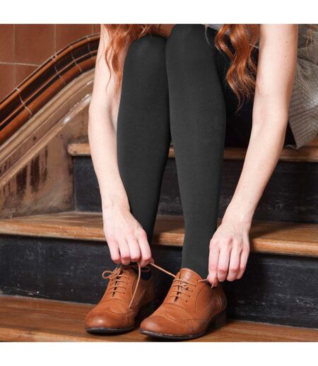 3 Pack Ladies Opaque Fleece Lined Thermal Tights for Winter