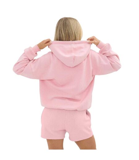 Womens/ladies Embroidered Logo Pullover Hoodie Baby Pink I Saw It First