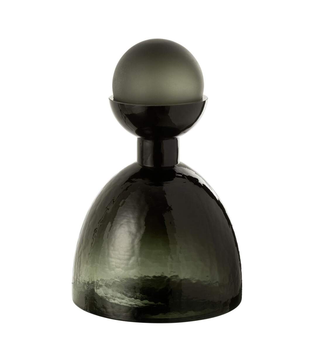 Vase Bouteille Bouchon en Verre Yoko 29cm Vert Foncé-1