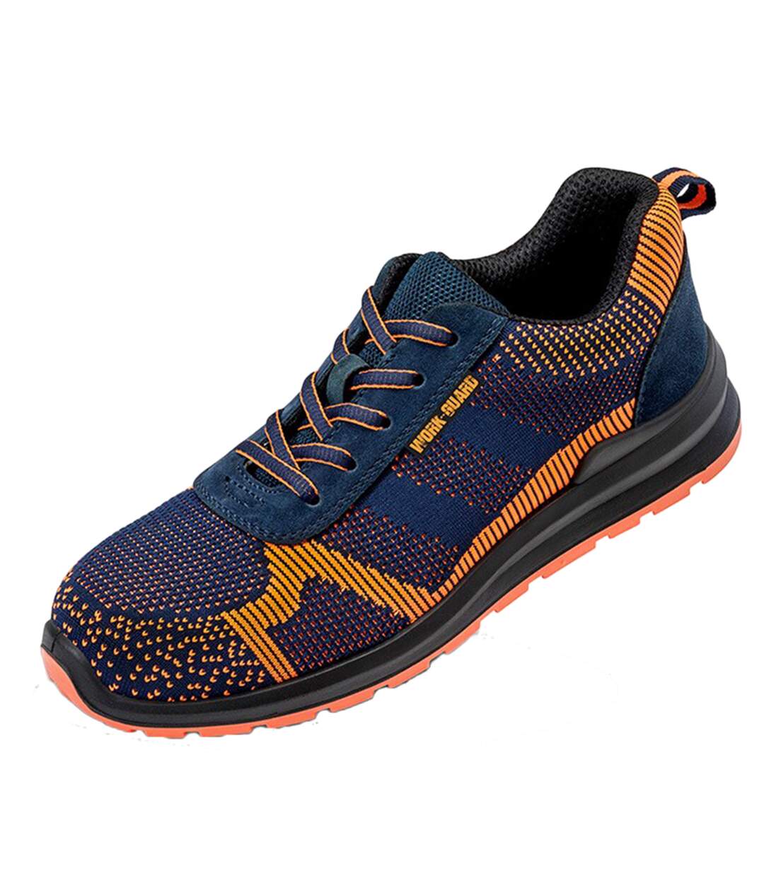 Unisex adults suede trim safety trainer navy/orange Result Work-Guard-1