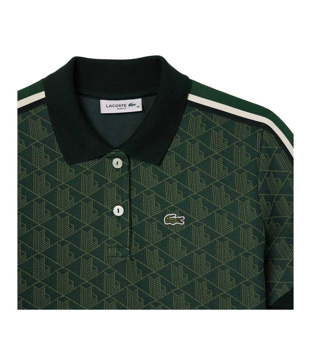 Mens Monogram Jacquard Polo Shirt Green Lacoste-2