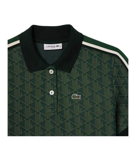 Mens Monogram Jacquard Polo Shirt Green Lacoste
