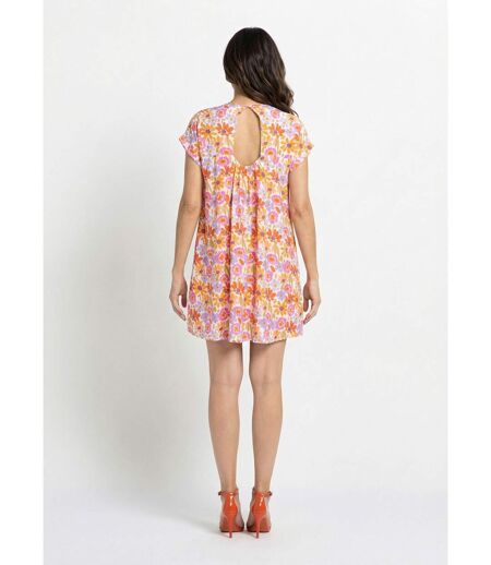 Robe fleurie, détail dos forme  goutte