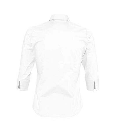 SOLS Womens/Ladies Effect 3/4 Sleeve Fitted Work Shirt (Dark Blue)