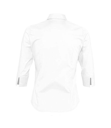 SOLS Womens/Ladies Effect 3/4 Sleeve Fitted Work Shirt (Dark Blue)