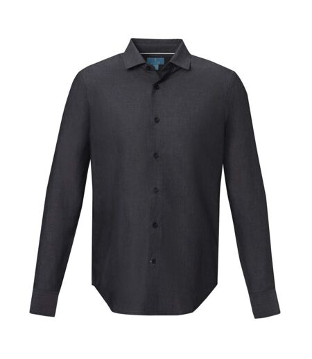 Mens cuprite organic long-sleeved shirt solid black Elevate NXT