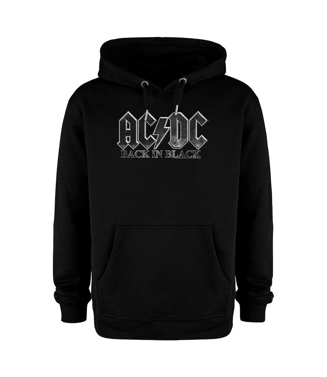 Unisex adult black in black ac/dc hoodie charcoal Amplified