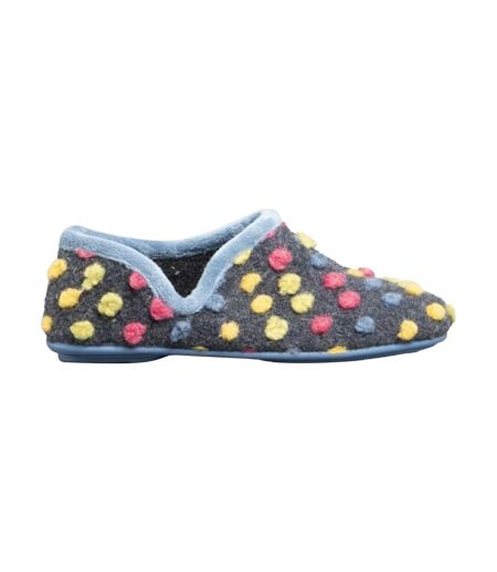 Sleepers Womens/Ladies Jade Dotted Full Slippers (Light Blue/Multi) - UTDF1052