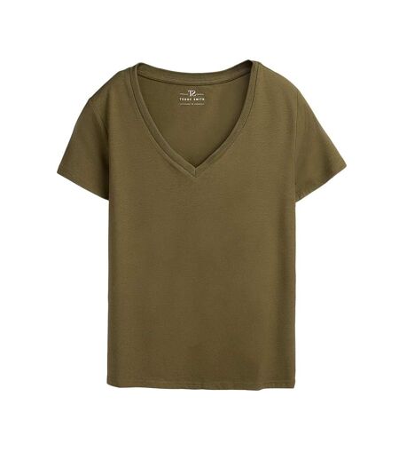 T-shirt kaki femme teddy smith mia - l