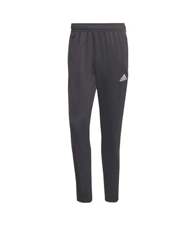 Mens Sereno Aeroready 3 Stripes Slim Tapered Tracksuit Bottoms Grey Adidas