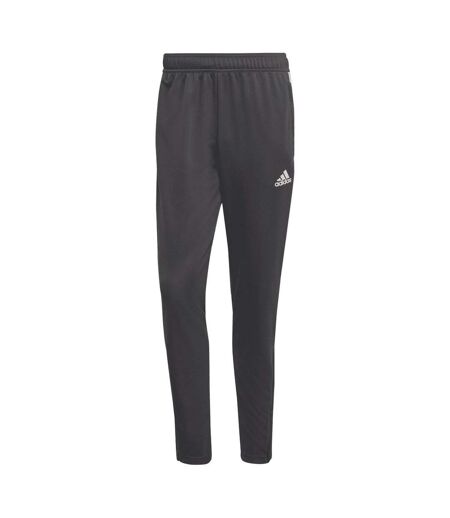 Mens Sereno Aeroready 3 Stripes Slim Tapered Tracksuit Bottoms Grey Adidas