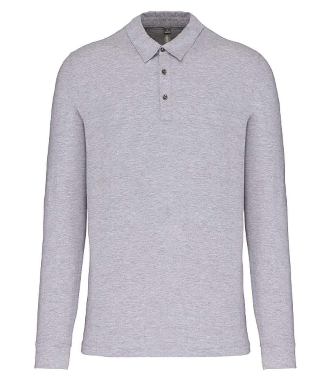 Polo jersey manches longues - Homme - K264 - gris oxford-1