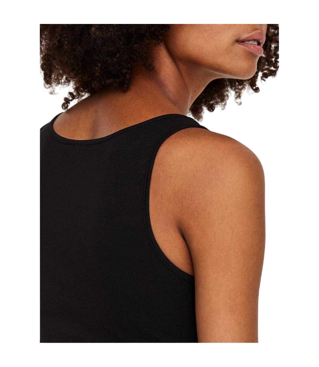 Womens/ladies Cotton Blend Tank Top Black Vero Moda-4