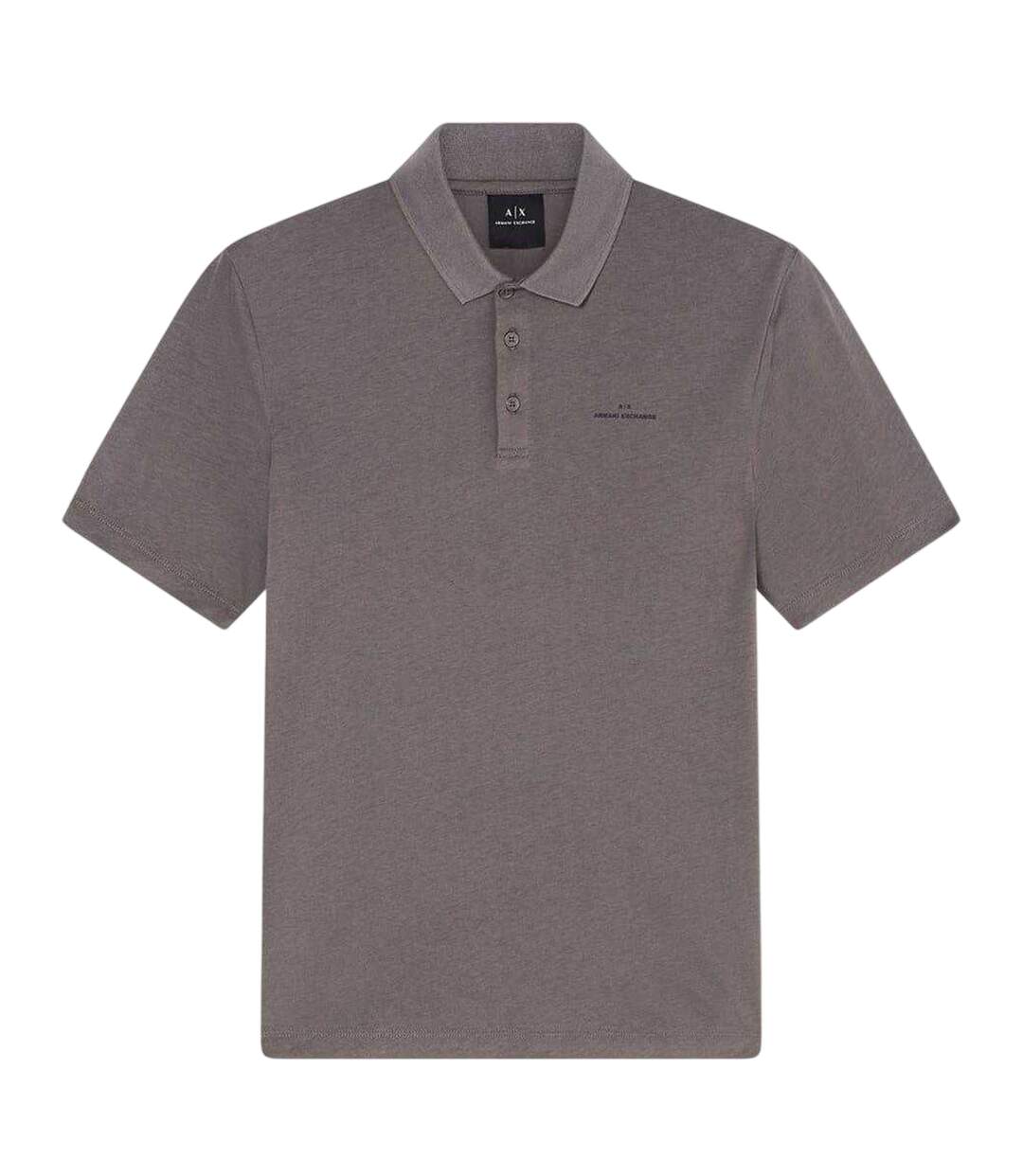 Mens Collared Short-sleeved Polo Shirt Grey Armani Exchange-1