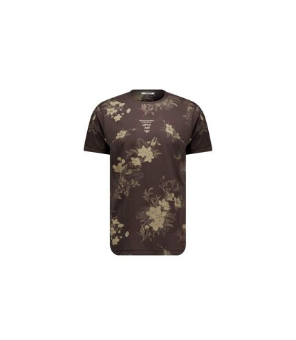 T-Shirt col rond manches courtes motif floral FALL